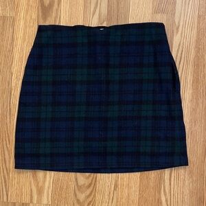 Abercrombie & Fitch Navy and Dark Green Plaid Mini Skirt